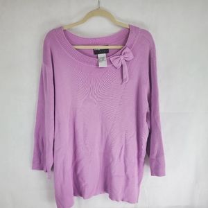 SAG HARBOR 100% COTTON 2X PINK LONG SLEEVE SWEATER